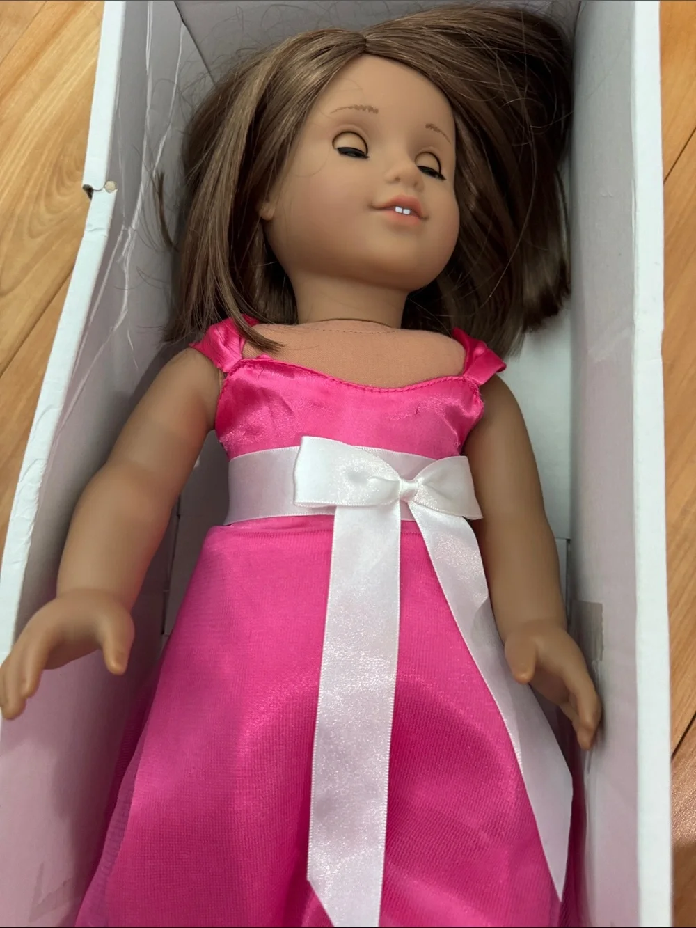 American Girl Doll in Lavender and Red Box
